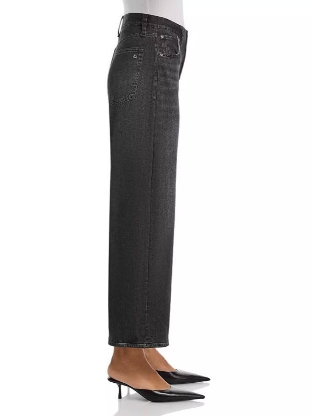 NEW Rag & Bone Women's 27 Miramar Terry Andi Wide Pant In Faded Black NWT $248 - Picture 4 of 5